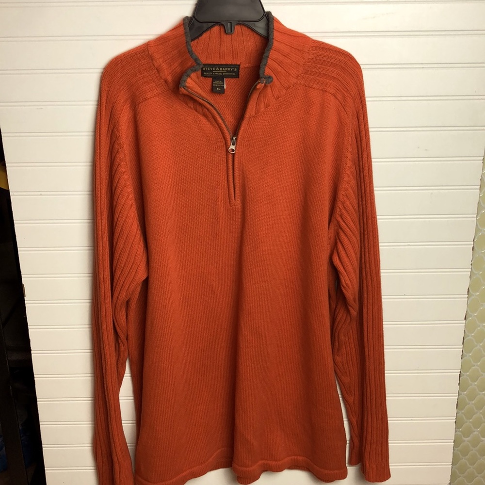 3 for $25 Orange Quarter Zip Pullover Sweater Sz XL